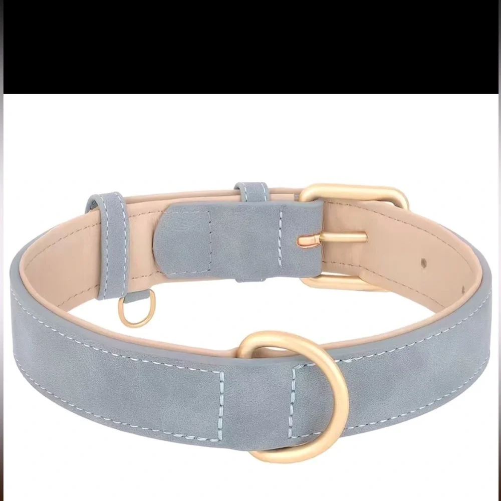 Soft Padded PU Leather Dog Collar